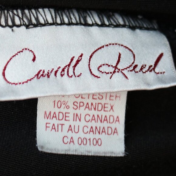 Vintage Carol Reed Black Velvet Stretch Polyester Wide Leg  Pull On Pants Sz XL - Picture 4 of 5